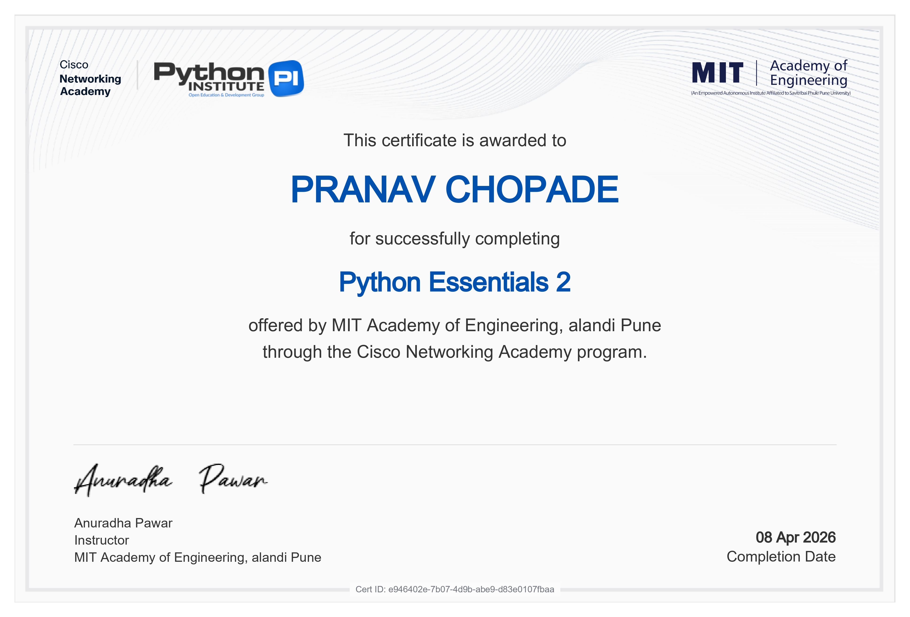 Python Certification Level 2